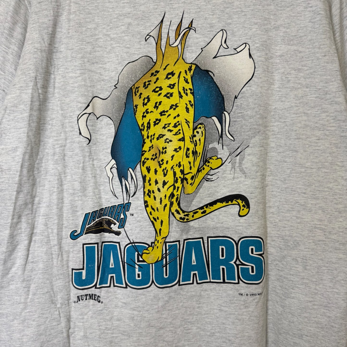 1993 Jacksonville Jaguars Nutmeg Breakthrough T-Shirt Sz L (B2079)