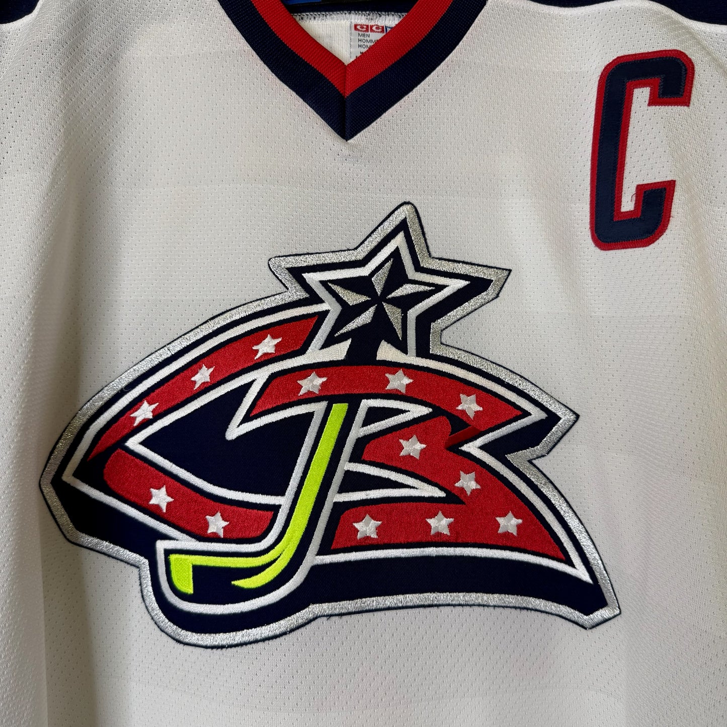 2000s Columbus Blue Jackets Lyle Odelein NHL Hockey Jersey Sz XL (B1986)