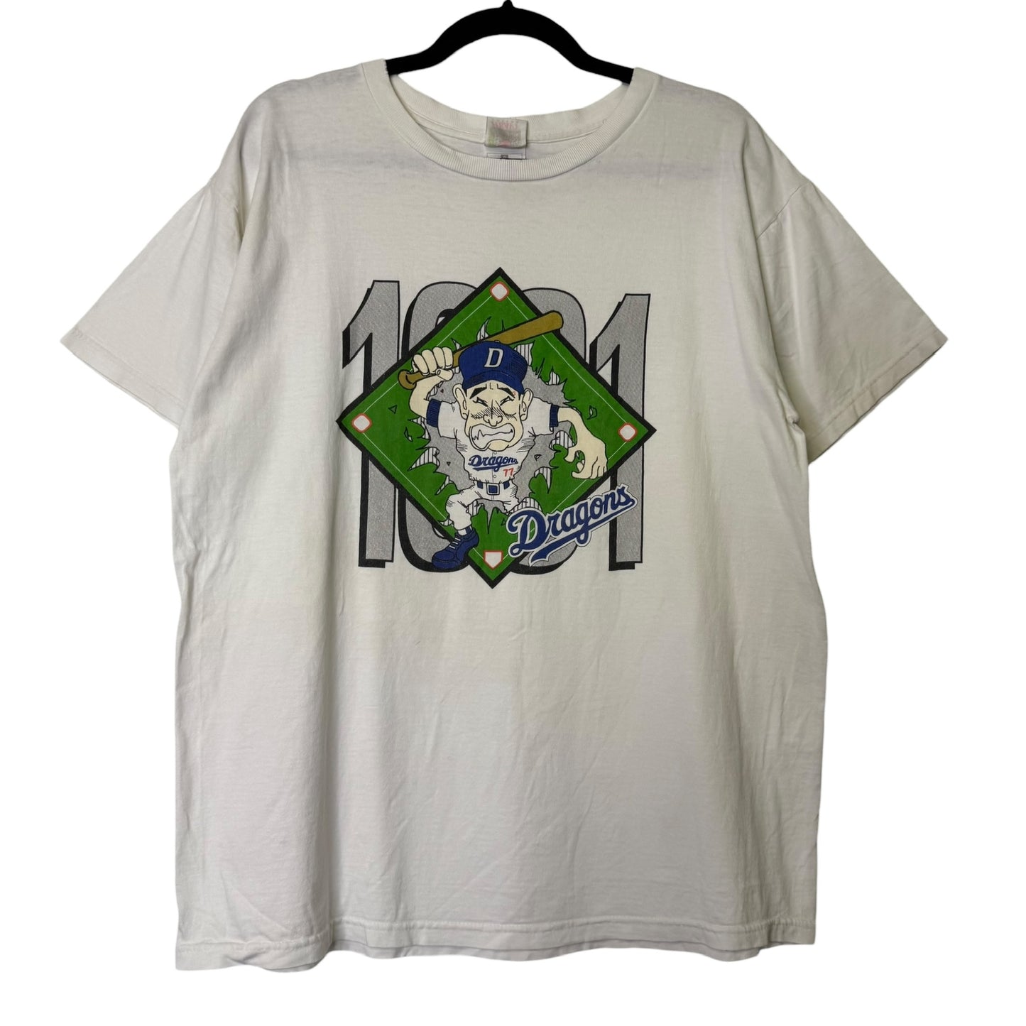 90's Senichi Hoshino Chunichi Dragons Baseball T-shirt Sz L (B1642)