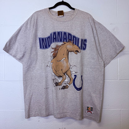 1993 Indianapolis Colts Nutmeg Breakthrough NFL T-shirt Sz XL (B2325)