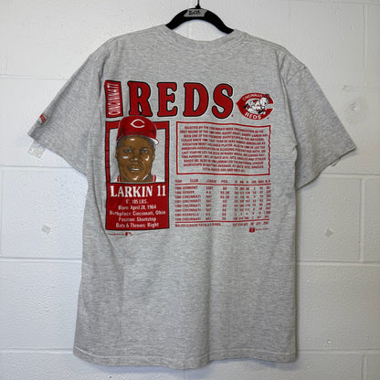 1991 Barry Larkin Cincinatti Reds MLB Nutmeg T-shirt Sz L (B642)