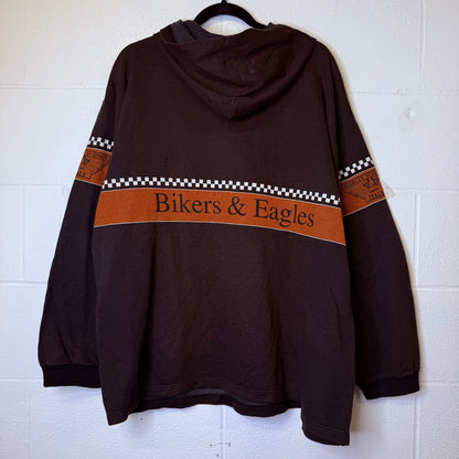 90s Harley Davidson Italy Bikers & Eagles Hoodie (B2387)