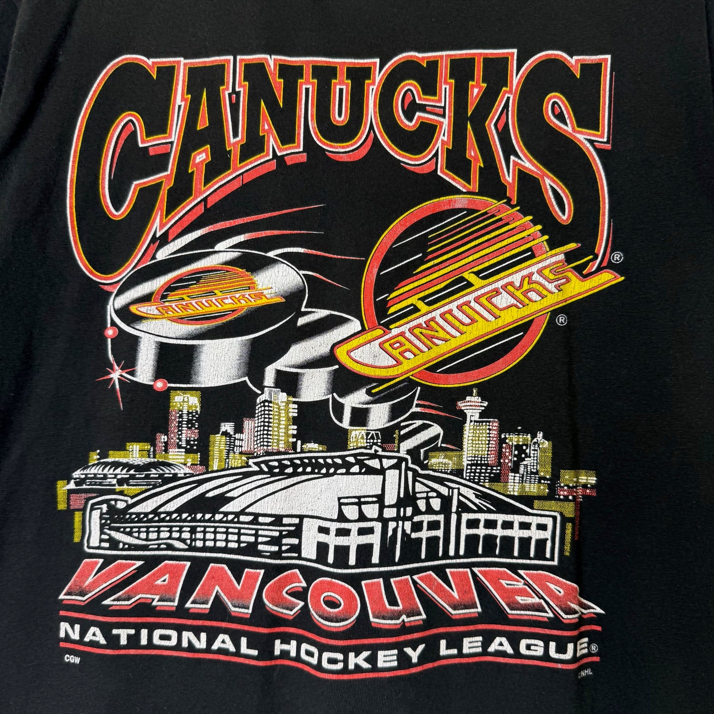 90's Vancouver Canucks NHL T-shirt Sz L (B643)