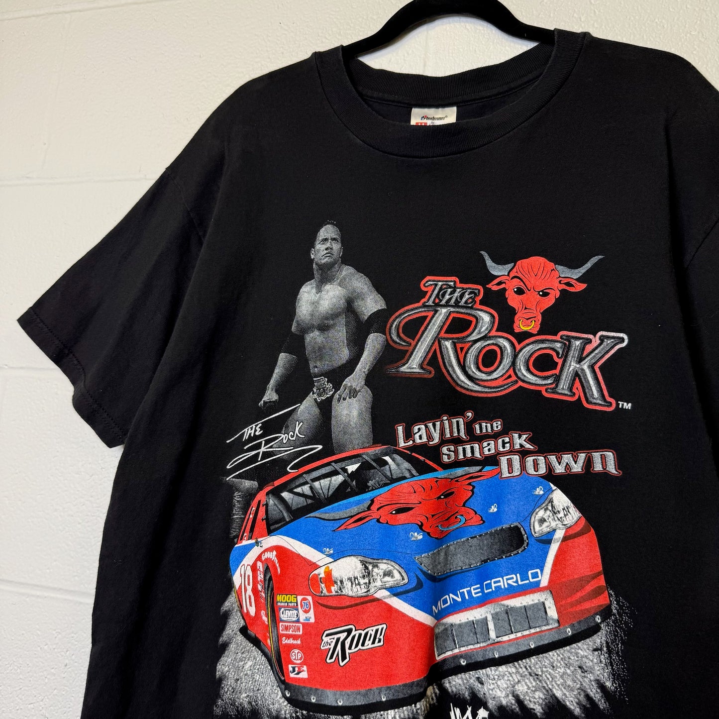 2000s The Rock NASCAR Racing WWF T-Shirt Sz L (B1167)