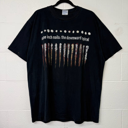 90s Nine Inch Nails NIN Downward Spiral Band T-Shirt Sz XL
