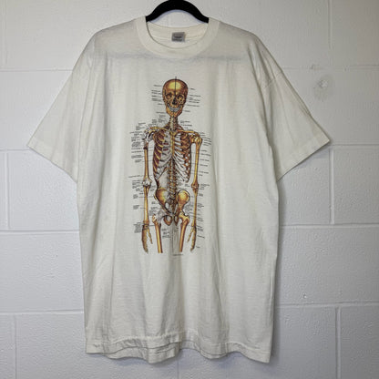 90’s Anatomical Chart Skeleton T-shirt Sz XL (B1769)