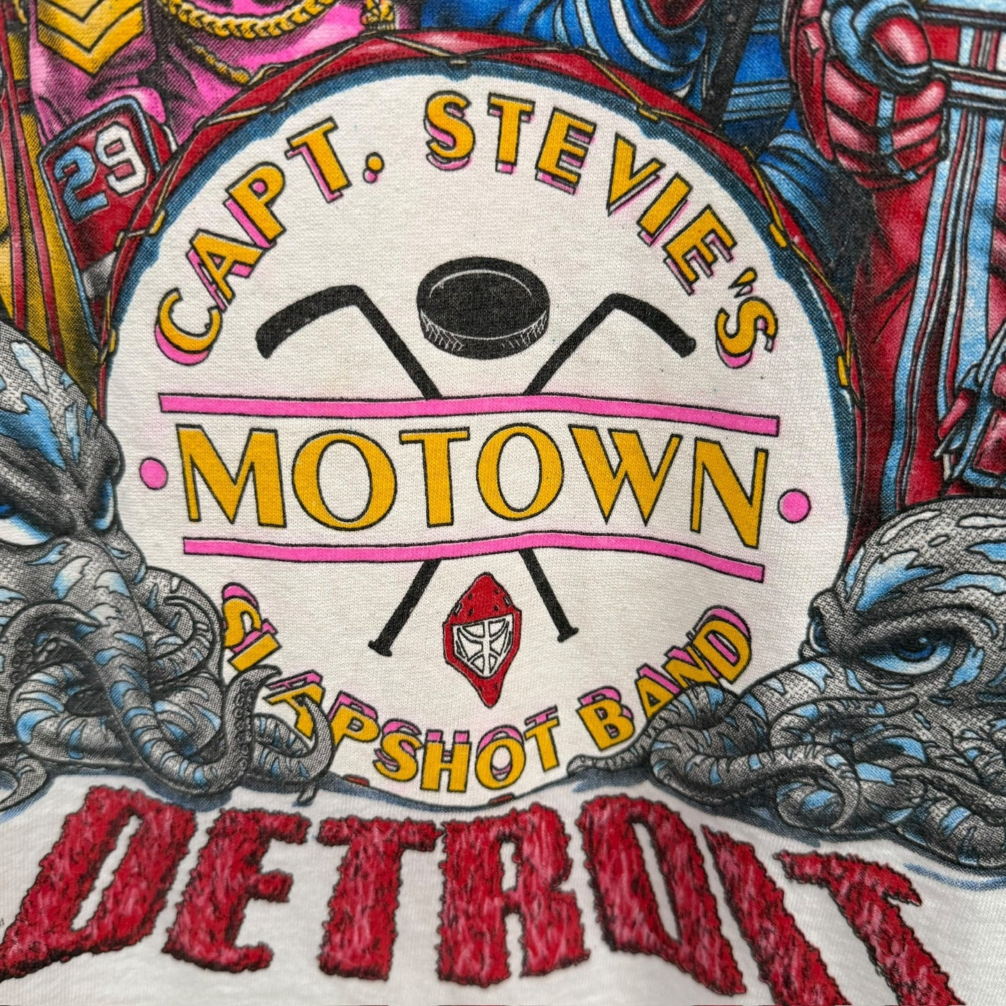 90s Detroit Red Wings NHL Xplosion Caricature T-Shirt Sz XL