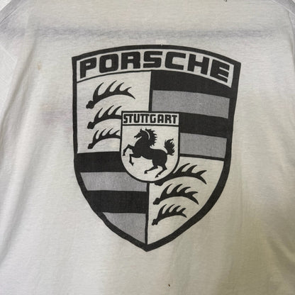 80s Porsche Crest T-shirt Sz L (B601)