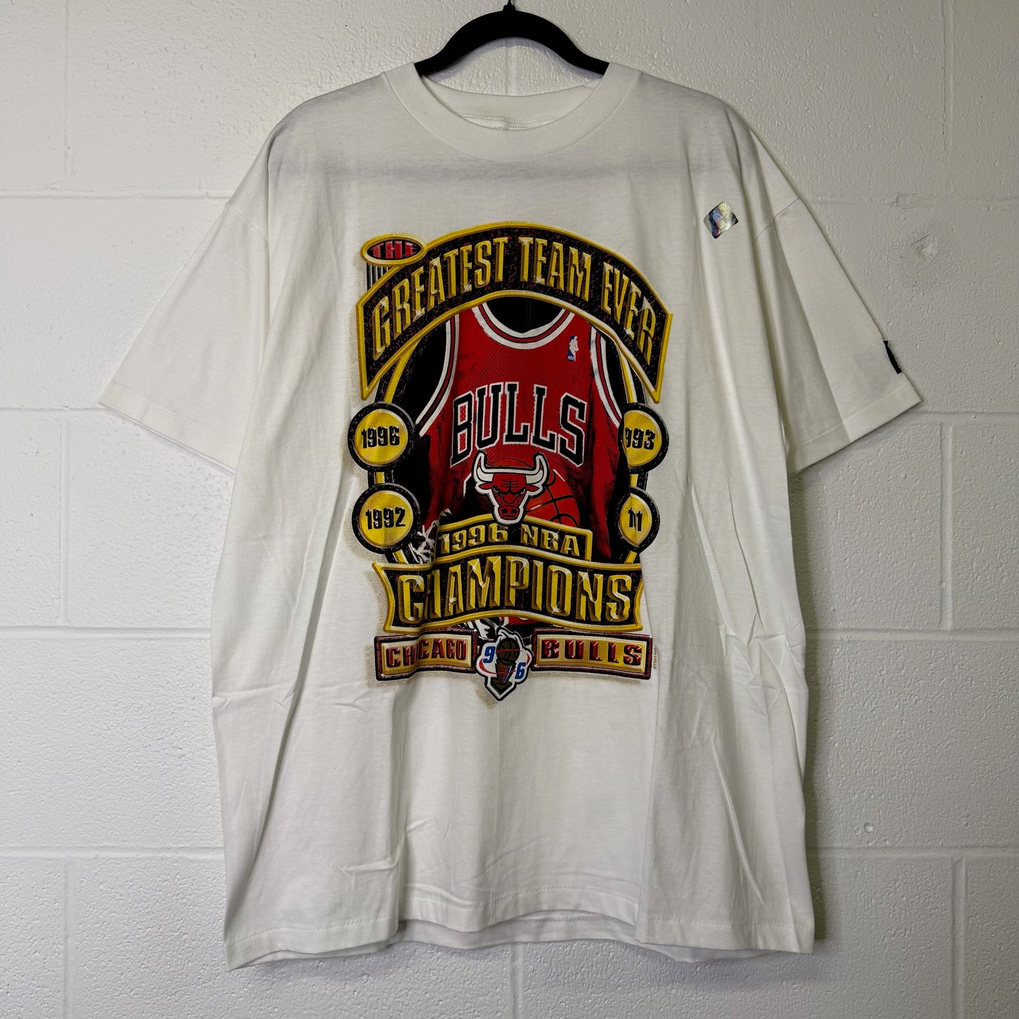 1996 Chicago Bulls NBA T-Shirt Sz L (B1629)