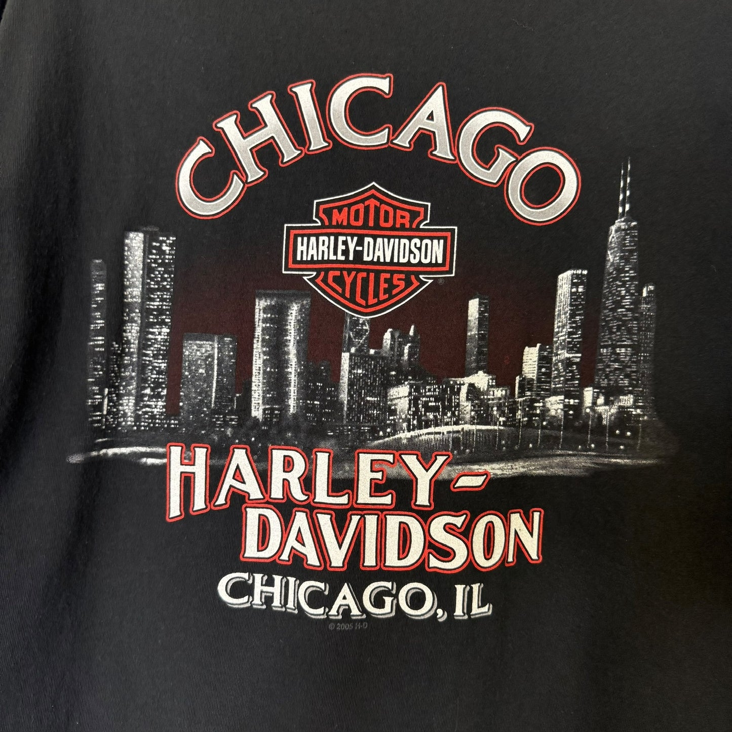 2005 Harley Davidson Chicago T-shirt Sz L (B586)