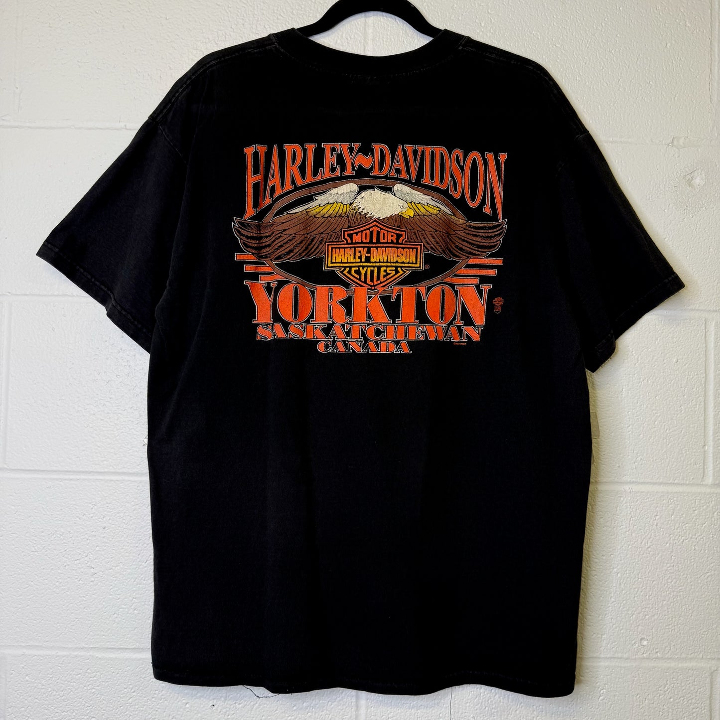 2010 Harley Davidson Yorkton Saskatchewan T-Shirt Sz L (B1397)