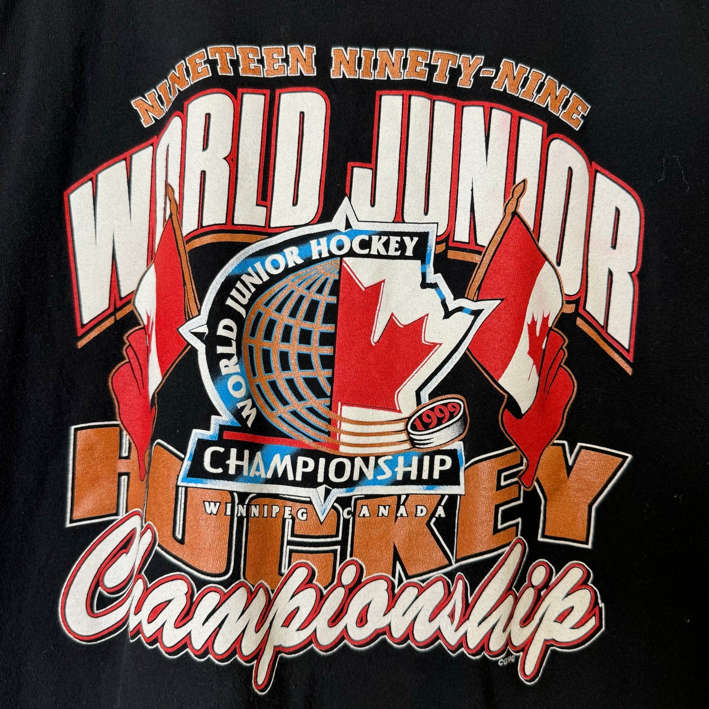 1999 Team Canada Hockey World Junior Championship T-Shirt Sz XL (B644)