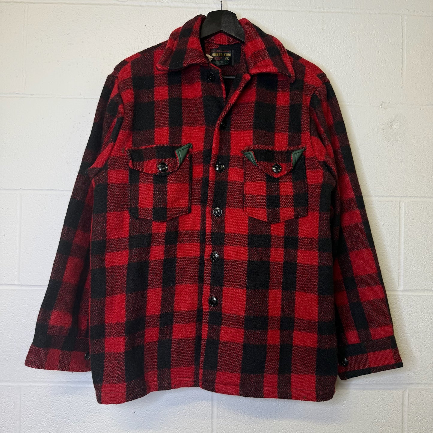 70's Plaid Lumber King Jacket Sz L (B1777)
