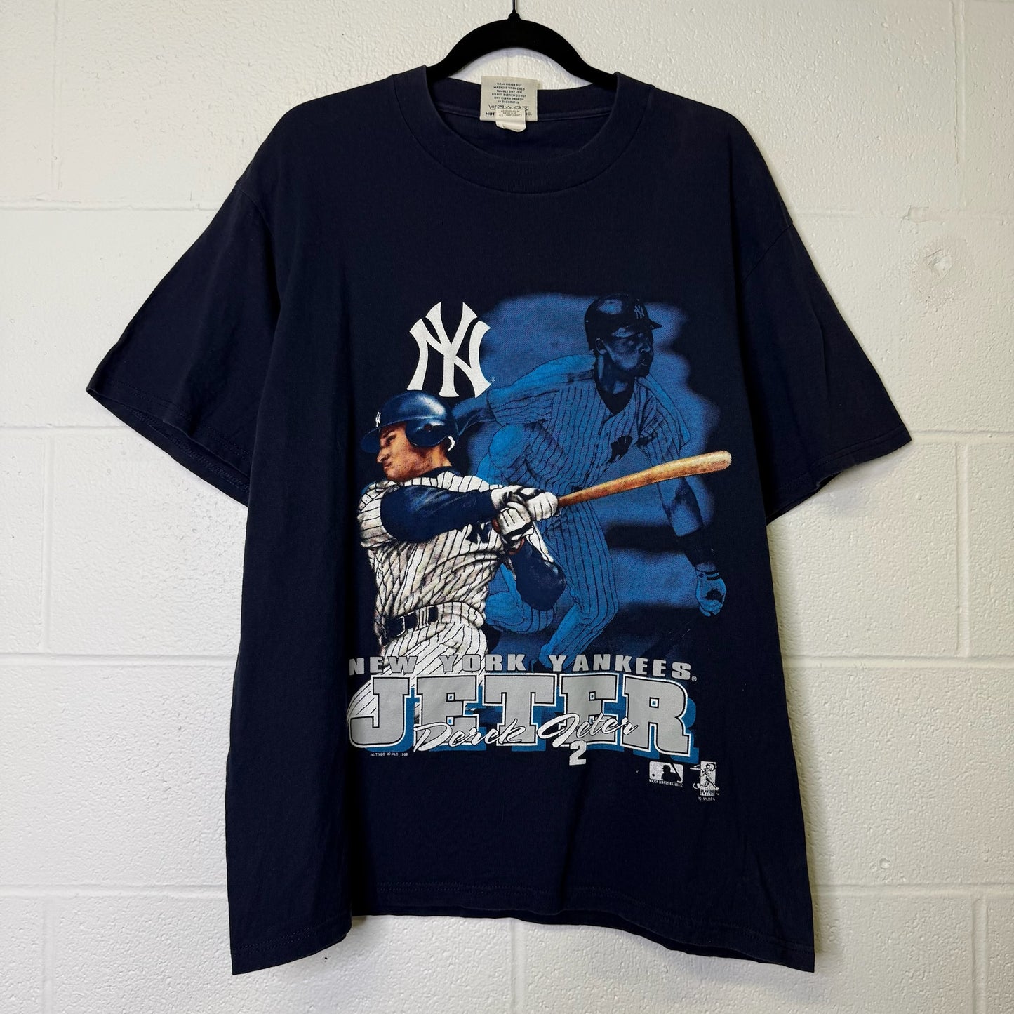 1998 New York Yankees Derek Jeter MLB T-shirt Sz L (B1656)