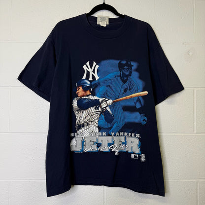 1998 New York Yankees Derek Jeter MLB T-shirt Sz L (B1656)