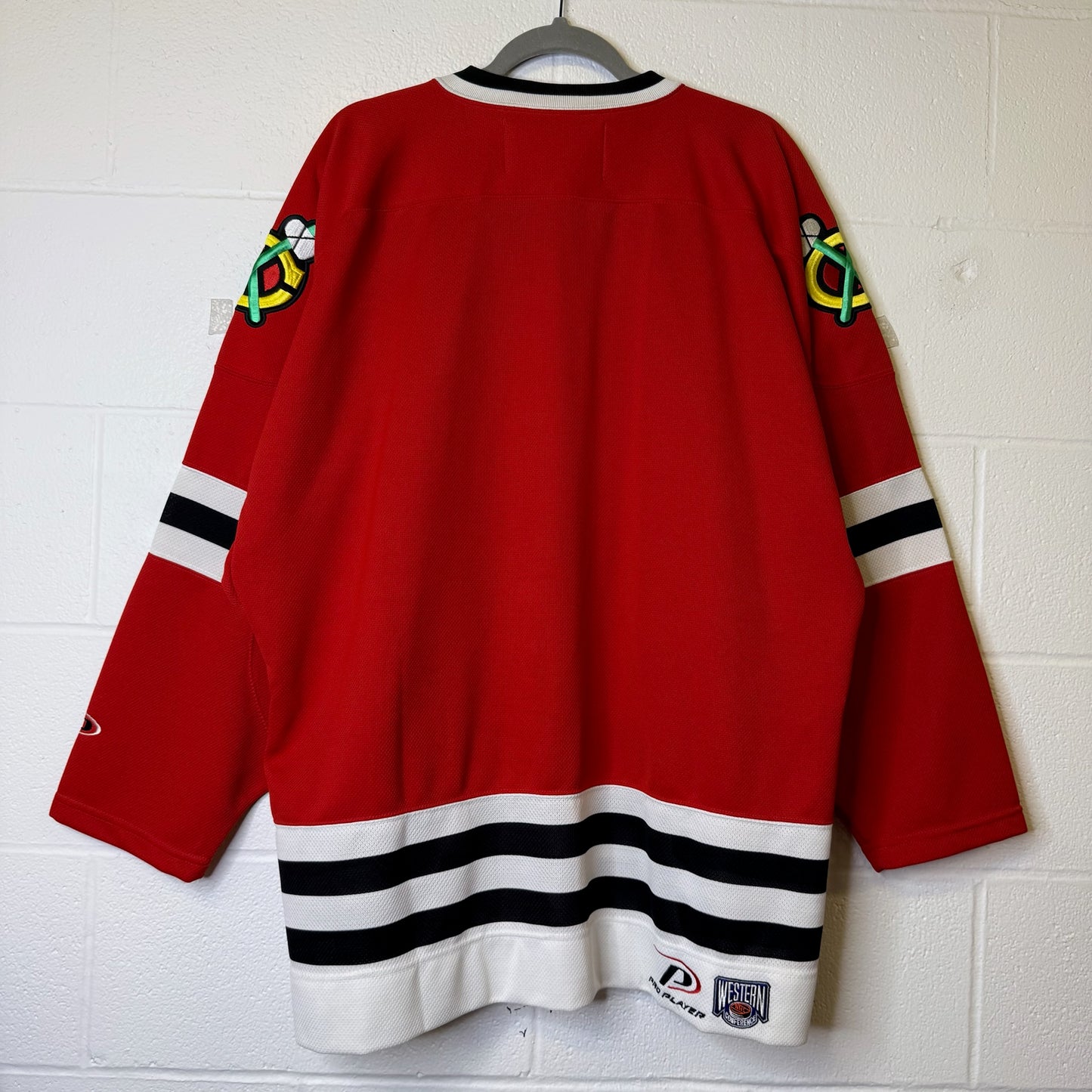 90s Chicago Blackhawks Hockey NHL Jersey Autographed CCM Sz L (B1978)