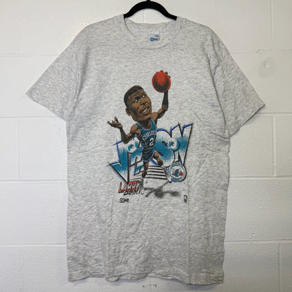 1991 Larry Jason Charlotte Hornets NBA T-Shirt Sz L (B2916)