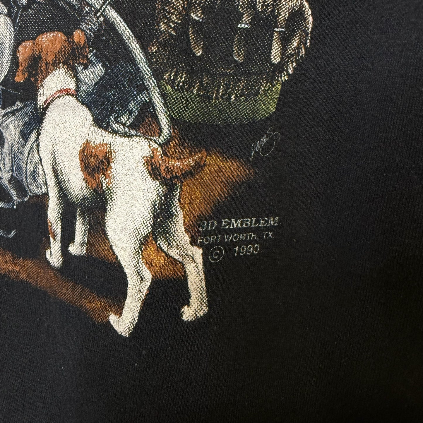 1990 Harley Davidson 3D Emblem Arkansas T-Shirt Sz L (B2260)