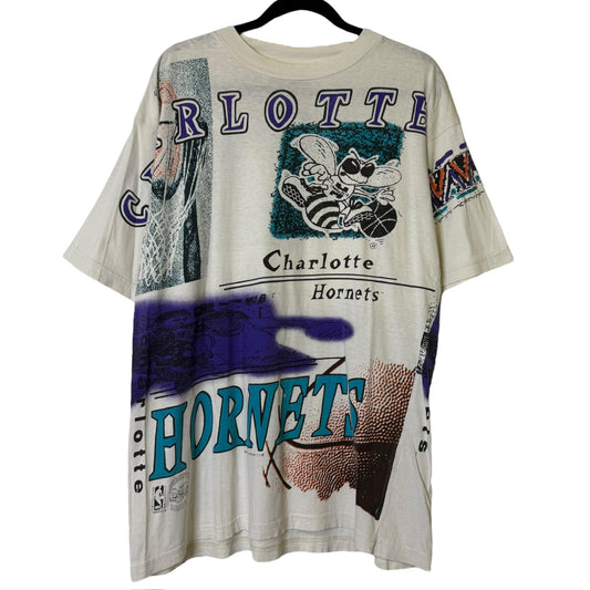 90s Charlotte Hornets Magic Johnson T's NBA AOP Sz XL