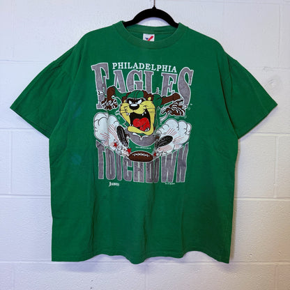 1994 Philadelphia Eagles Looney Tunes Taz NFL T-shirt Sz XL (B2474)