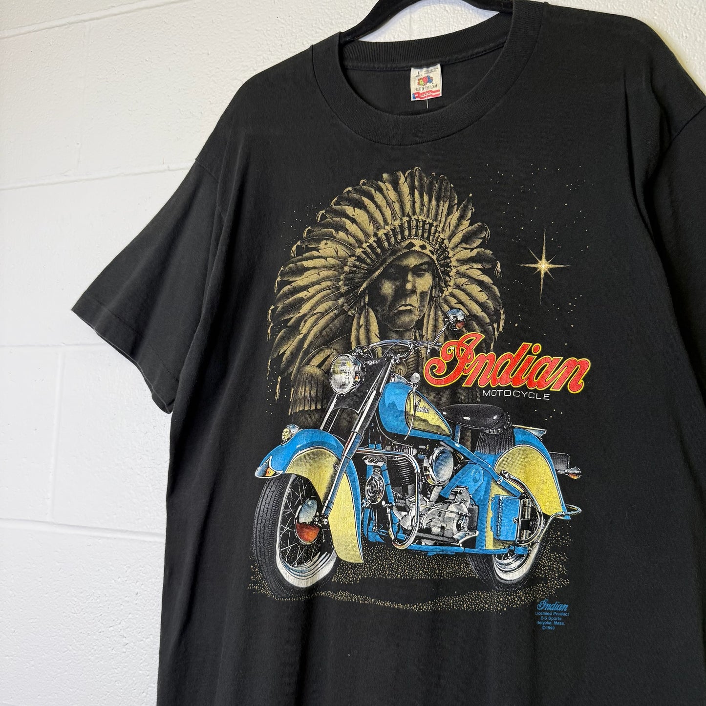 1993 Harley Davidson Indian Motorcycle T-Shirt Sz L (B1154)