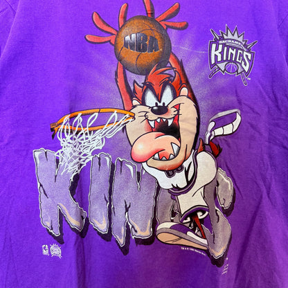 90s Taz Sacramento Kings NBA T-Shirt Sz L (B2469)