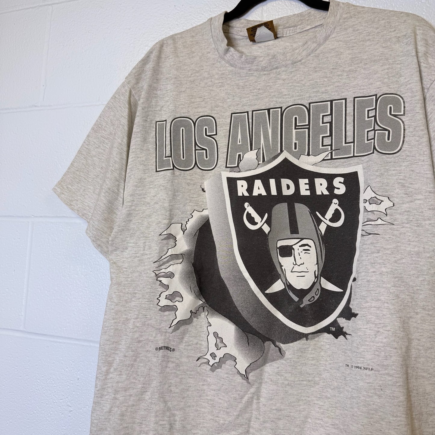 90's Los Angeles Raiders Nutmeg Breakthrough T-shirt Sz L (B2522)