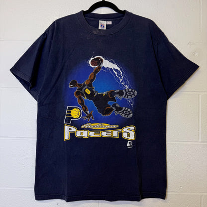 90s Indiana Pacers NBA T-shirt Sz L (B2539)