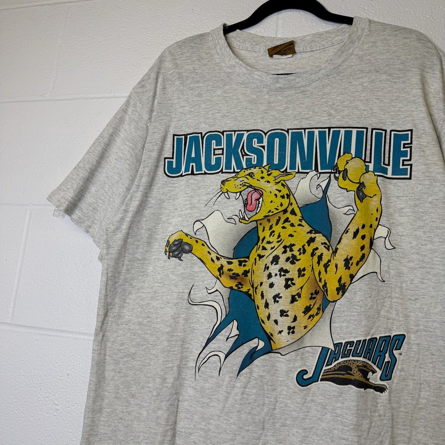 1993 Jacksonville Jaguars Nutmeg Breakthrough T-Shirt Sz L (B2079)