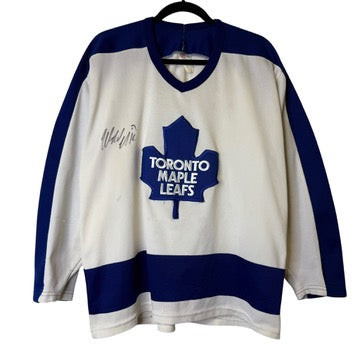 90s Toronto Maple Leafs NHL Hockey Wendell Clark Autographed CCM Jersey Sz L (B1977)