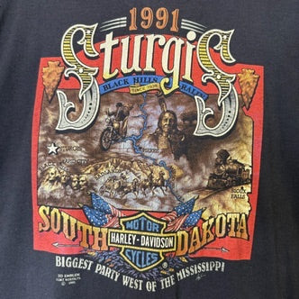 1991 Sturgis South Dakota Black Hills Rally T-Shirt (B1458)