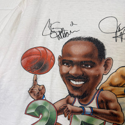 90s Washington Bullets 2Fab Weber Howard NBA Caricature T-Shirt Sz L (B2860)