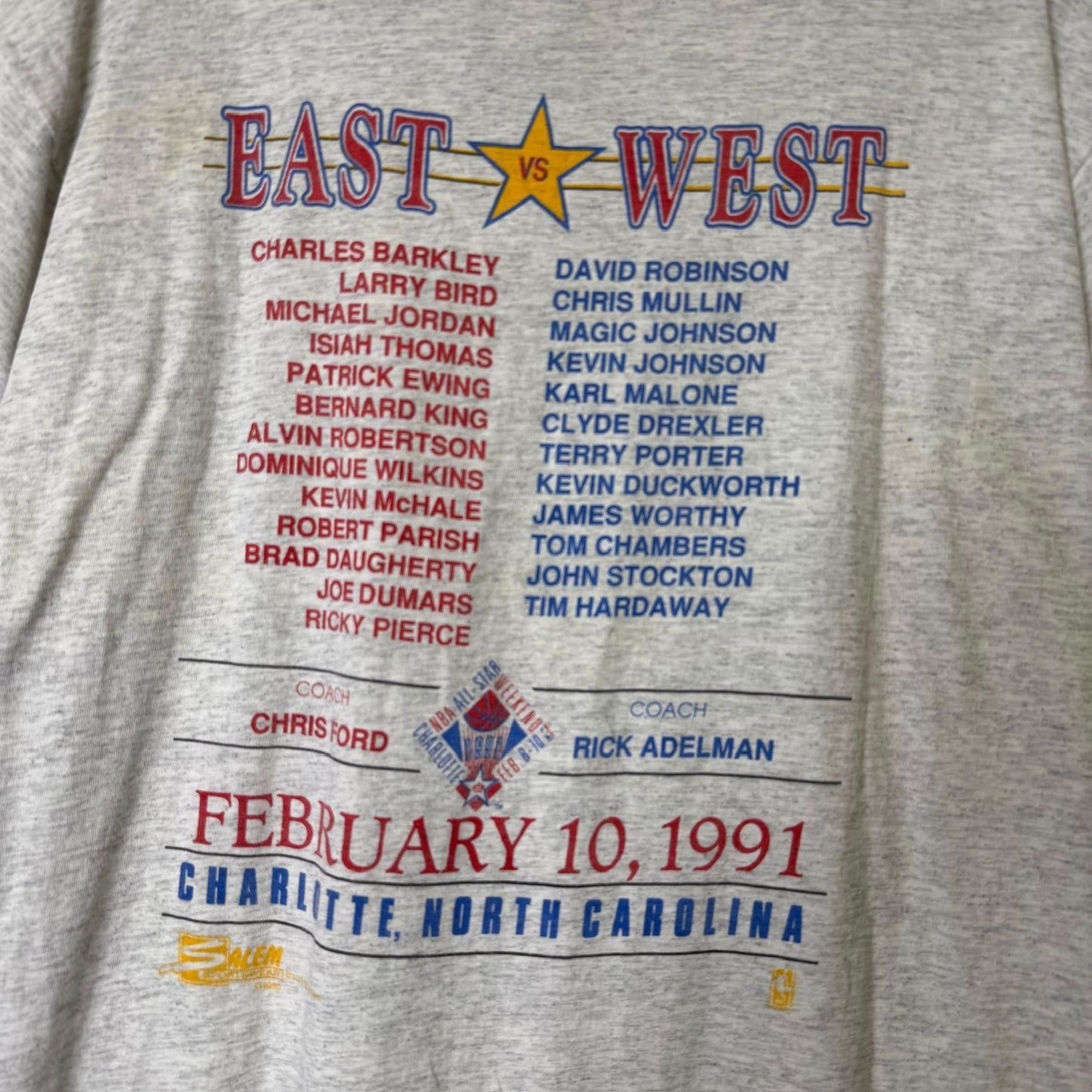 1990 Charlotte Hornets NBA All Star Game T-shirt Sz XL (A1522)