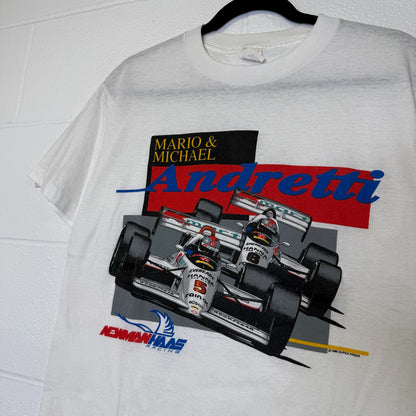 1993 Mario Andretti Formula 1 T-Shirt  Sz L (B2981)