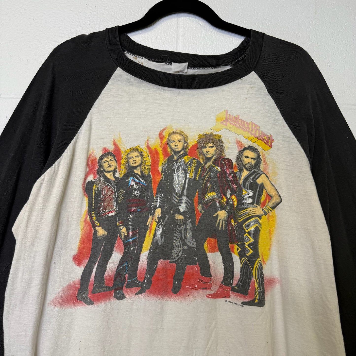 1986 Judas Priest Raglan Tour T-Shirt Sz M (B611)