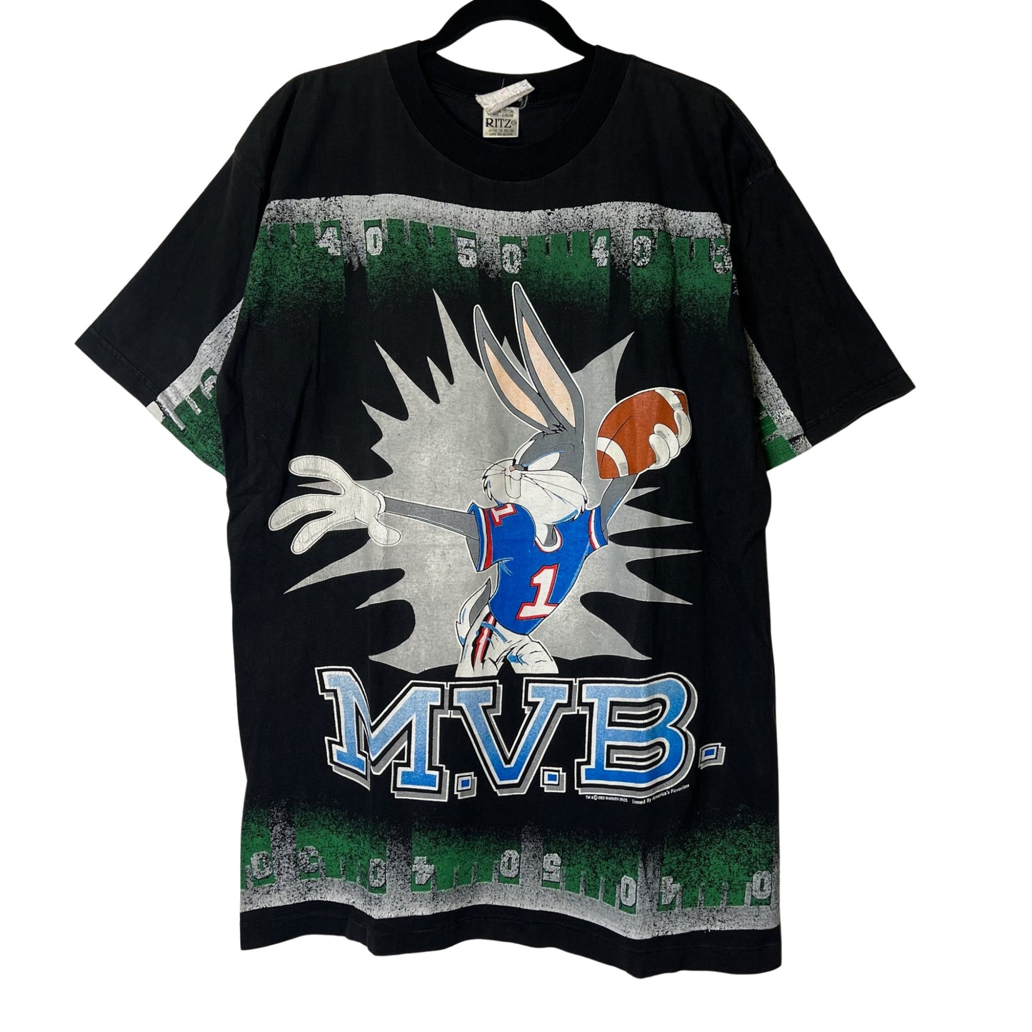 1993 Looney Tunes Bugs Bunny NFL T-Shirt (B2436)