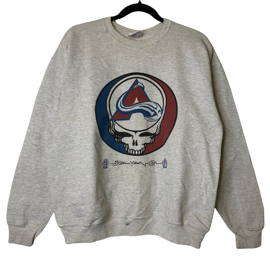 90s Colorado Avalanche Grateful Dead NHL Crewneck Sz M (B2352)