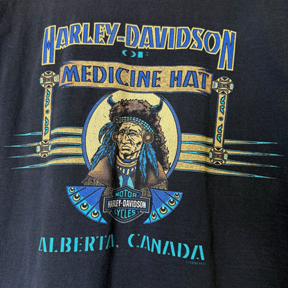 1998 Harley Davidson Medicine Hat Alberta T-Shirt Sz L (B1426)