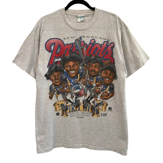 1996 New England Patriots NFL Xplosion Caricature T-Shirt Sz L