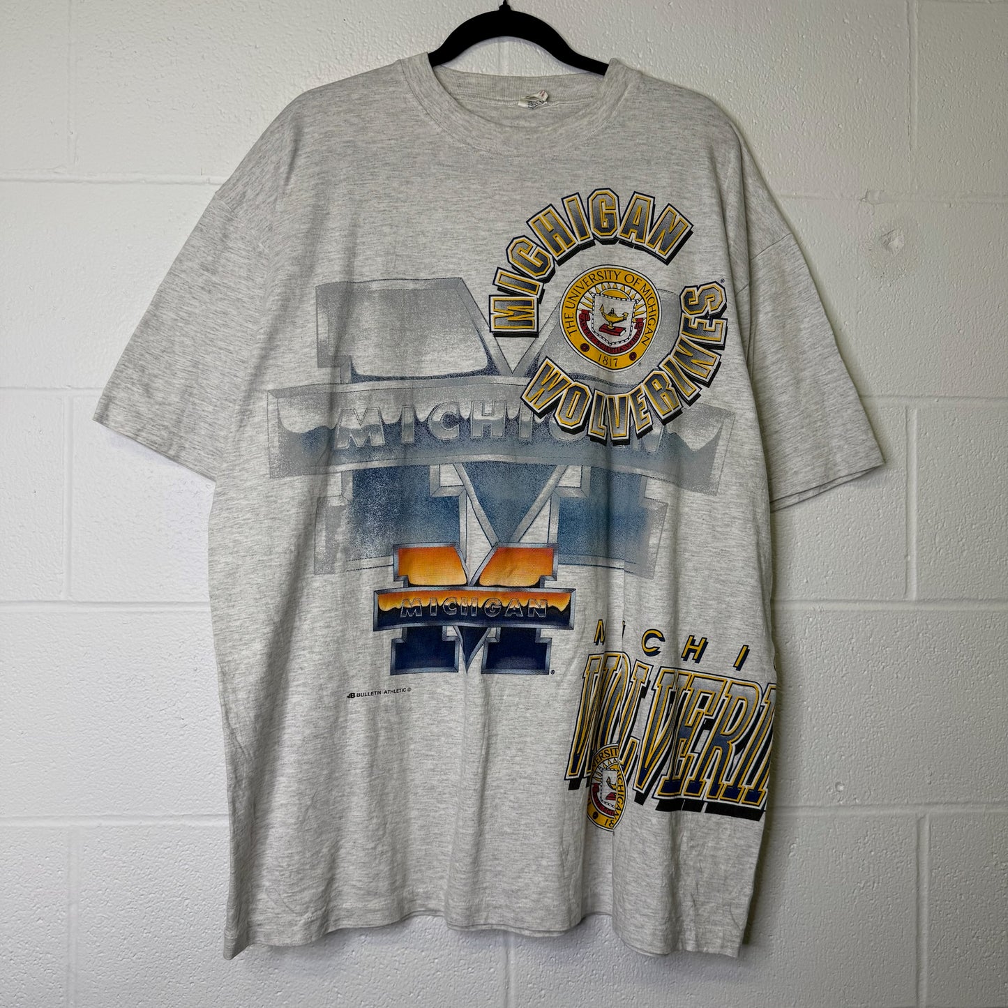 90's Michigan Wolverines Bulletin NCAA T-shirt Sz 2XL (B1666)