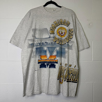 90's Michigan Wolverines Bulletin NCAA T-shirt Sz 2XL (B1666)