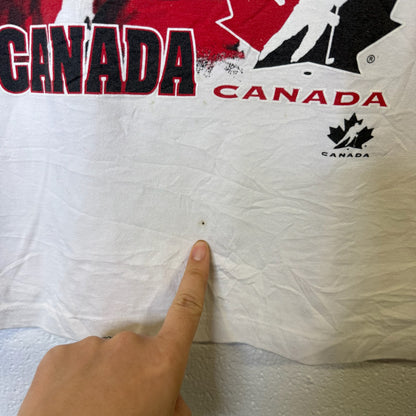 90s Team Canada Bulletin Athletics AOP T-Shirt Sz XL (B2530)
