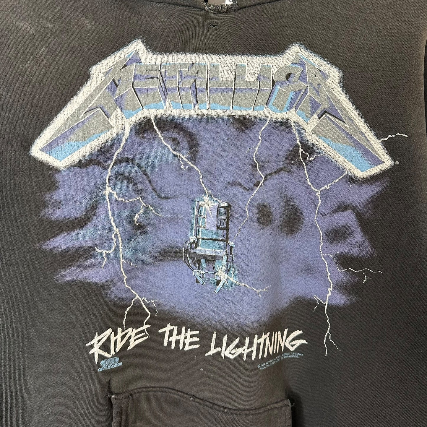 1994 Metallica Ride The Lightning Hoodie Sz L