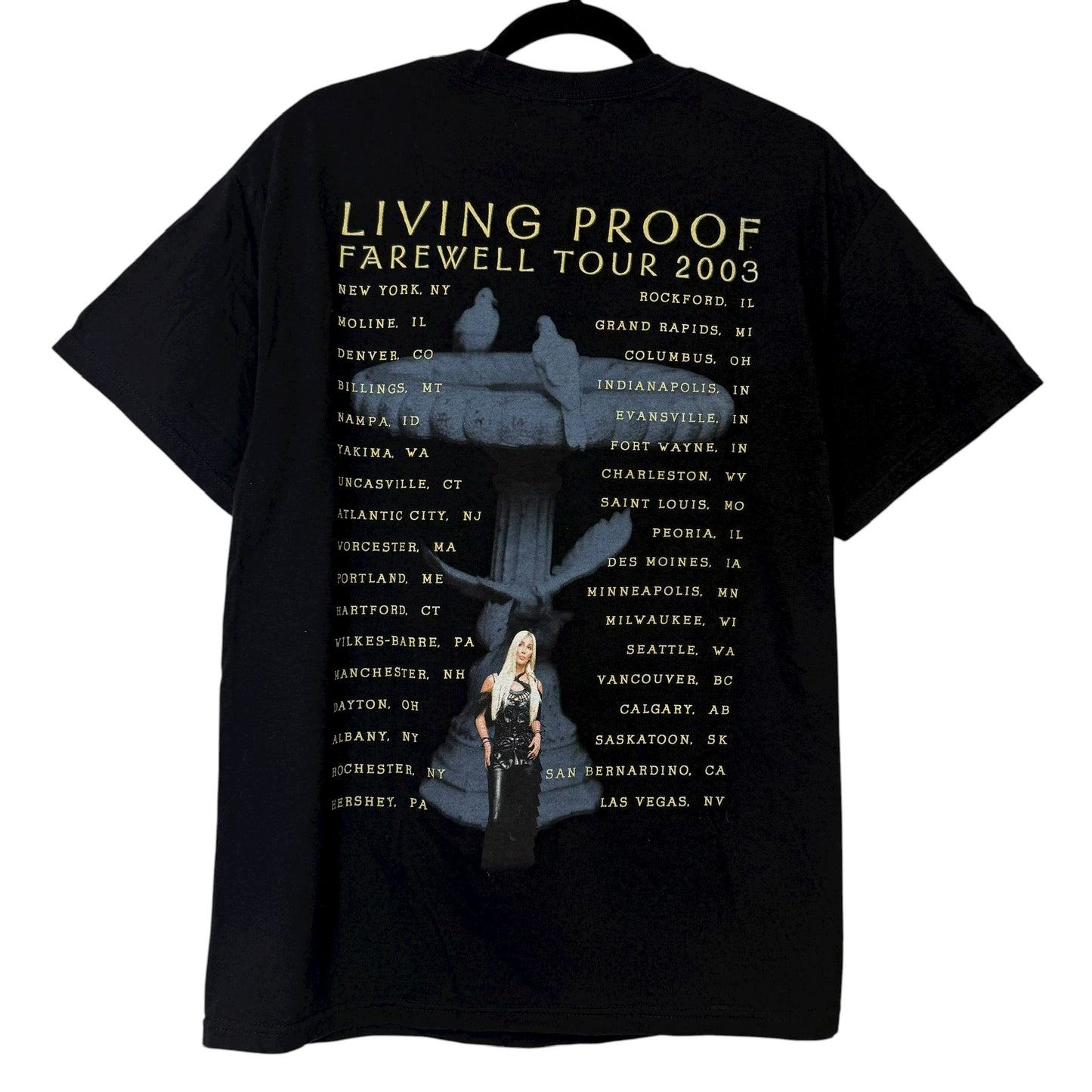 2003 Cher Living Proof Farewell Tour T-shirt Sz L (B1521)