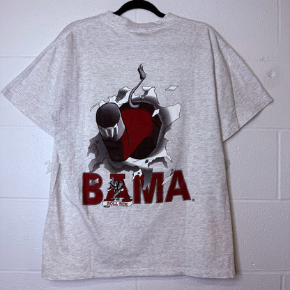90s University of Alabama Nutmeg Breakthrough NCAA T-shirt Sz L (B2346)