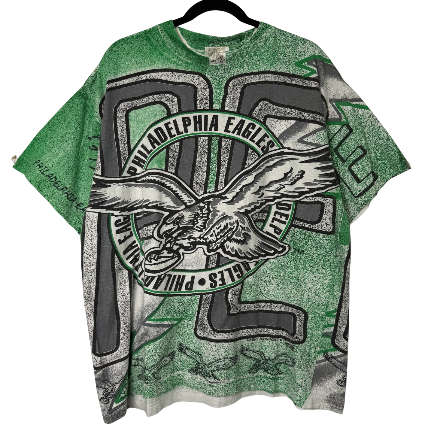 90S Philadelphia Eagles NFL Magic Johnson T's AOP T-Shirt