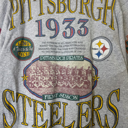 90's Pittsburgh Steelers NFL Long Gone 3/4 Sleeve Shirt Sz L (B2638)