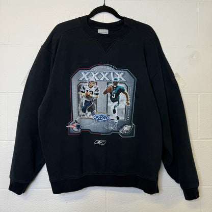 2005 New England Patriots vs Philadelphia Eagles NFL Superbowl Crewneck
