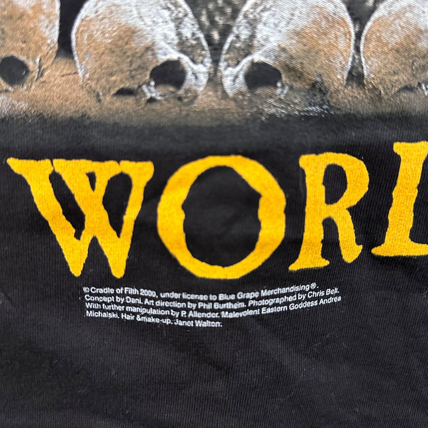 1999 Cradle of Filth Destroyer of Worlds T-Shirt Sz XL (A7532)