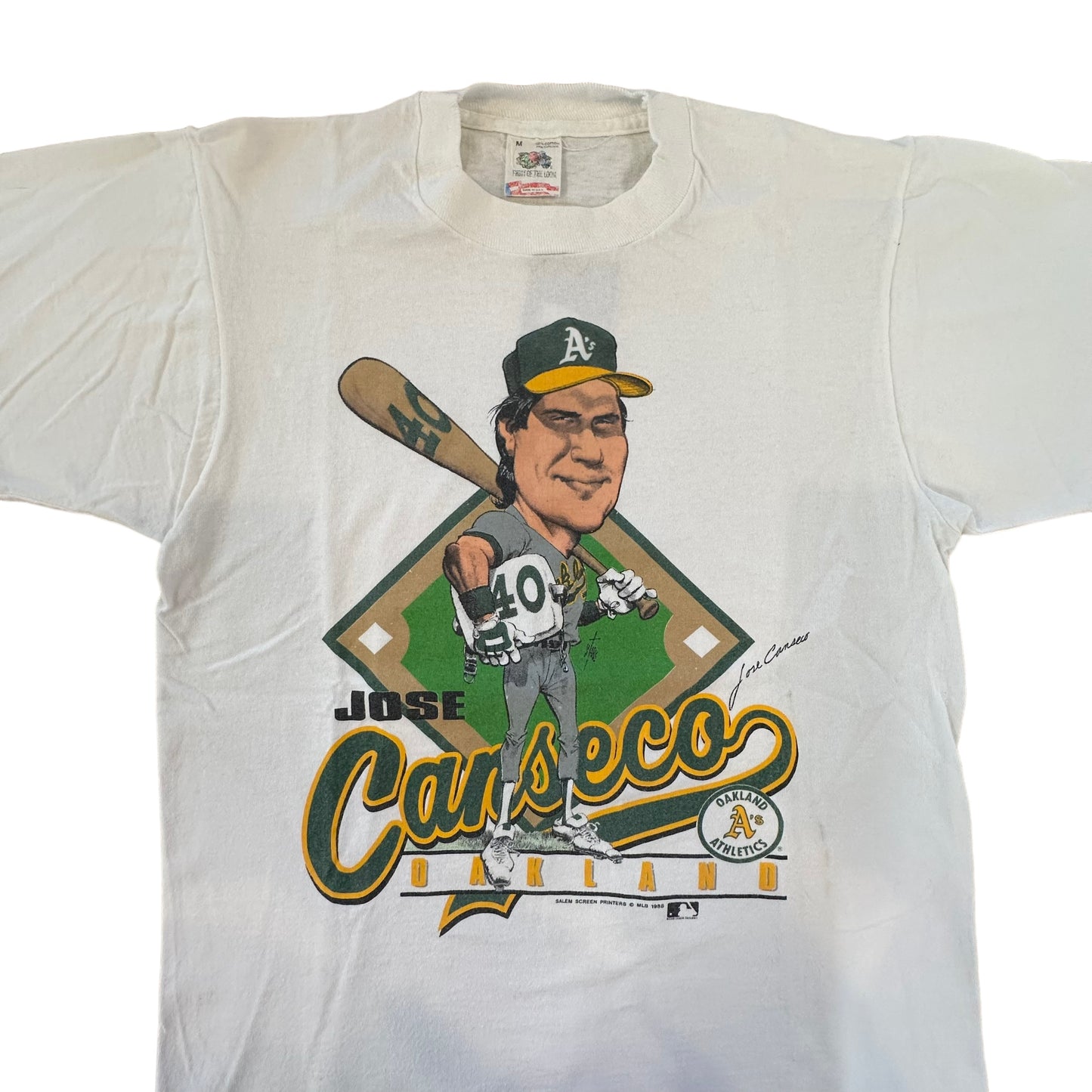 1988 Jose Canseco Oakland Athletics T-Shirt Sz M (A403)